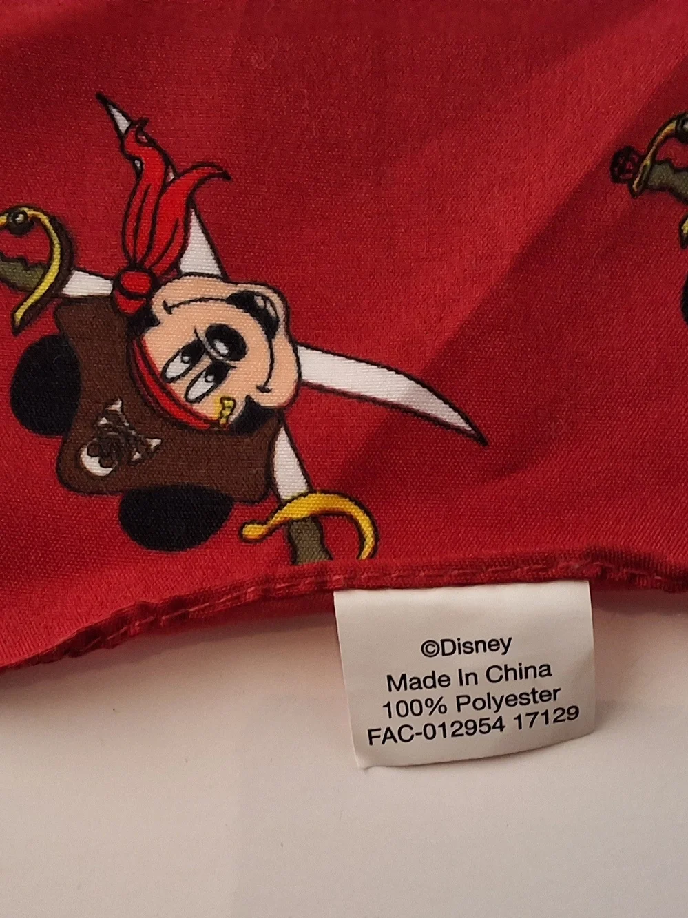 Disney Red Mickey Pirates of the Carribean Bandana